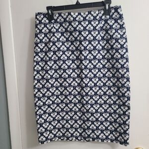 NWOT Boden Women's Preppy Business Classic Pencil Blue Skirt 100% Cotton Sz 10